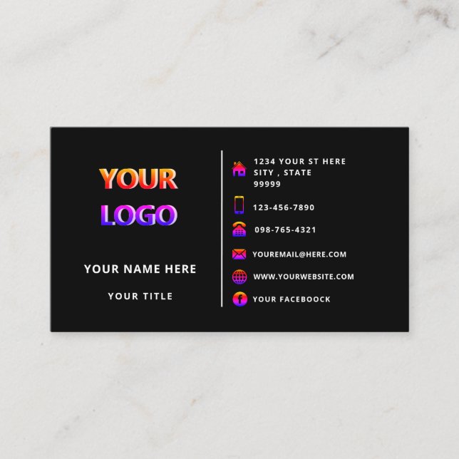 Design Your Own Custom Colour Business Cards (Front)