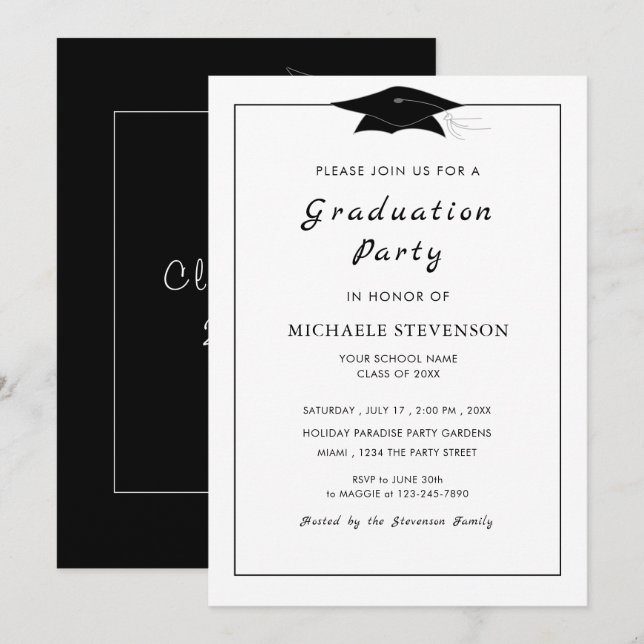 Design Your Own Custom Colour Graduation Invitatio (Front/Back)