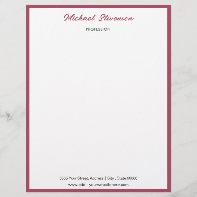 Design Your Own Custom Letterhead Template (Front)