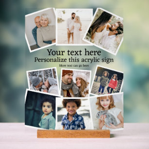Design Your Own Custom Made Personalized 9 photo Acrylic Sign