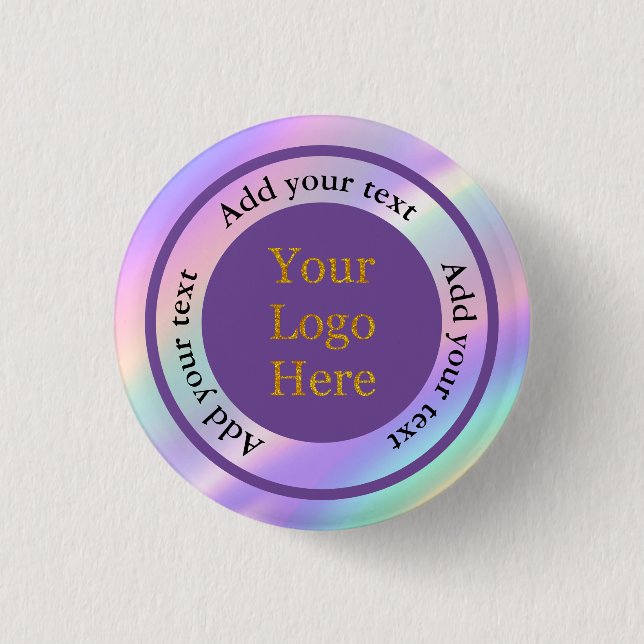 Design Your Own Custom Modern Logo Business  1 Inch Round Button (Front)