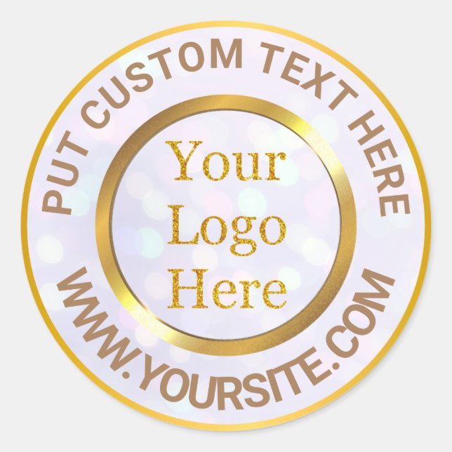 Design Your Own Custom Modern Logo Business Classic Round Sticker (Front)