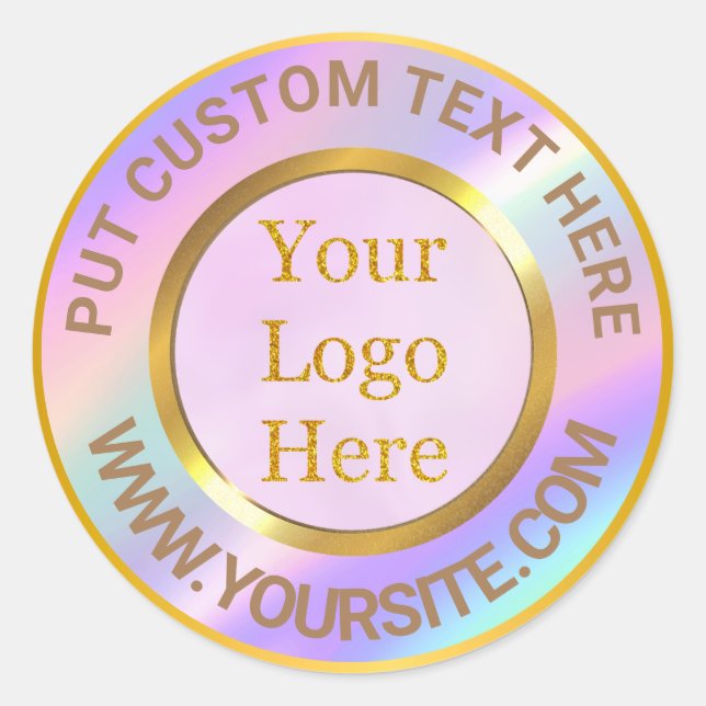 Design Your Own Custom Modern Logo Business Classic Round Sticker (Front)