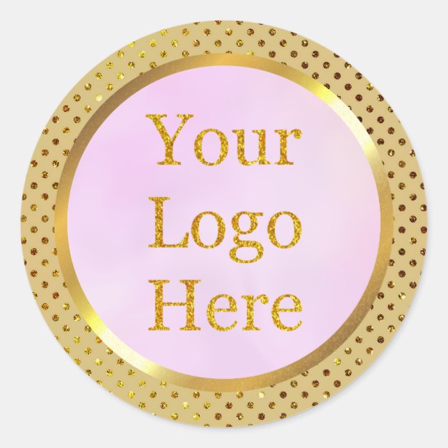 Design Your Own Custom Modern Logo Business Classic Round Sticker (Front)