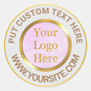 Design Your Own Custom Modern Logo Business Classic Round Sticker