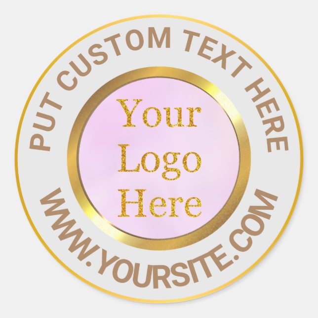 Design Your Own Custom Modern Logo Business Classic Round Sticker (Front)