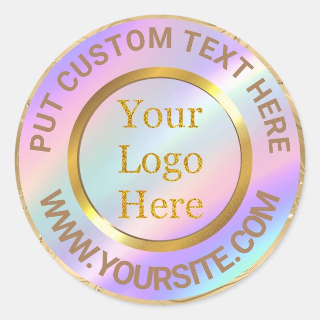 Design Your Own Custom Modern Logo Business Classic Round Sticker (Front)
