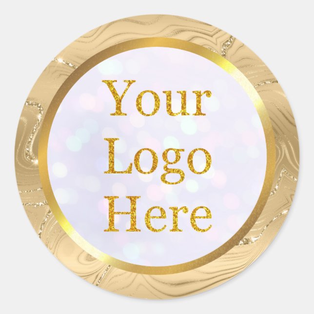 Design Your Own Custom Modern Logo Business Classic Round Sticker (Front)