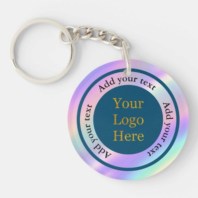 Design Your Own Custom Modern Logo Business Keychain (Front)