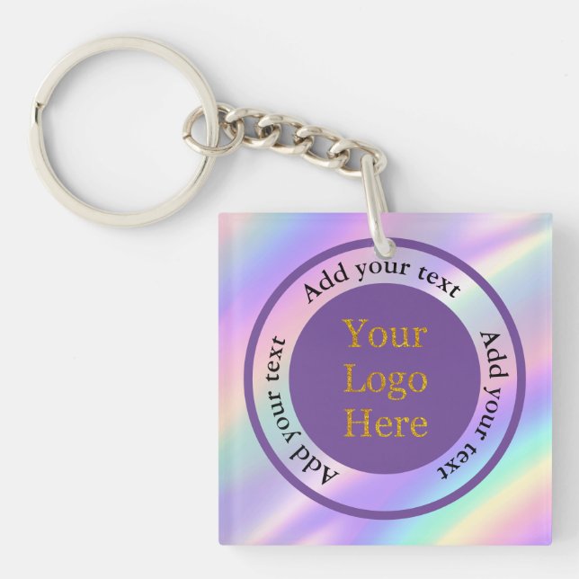Design Your Own Custom Modern Logo Business Keychain (Front)