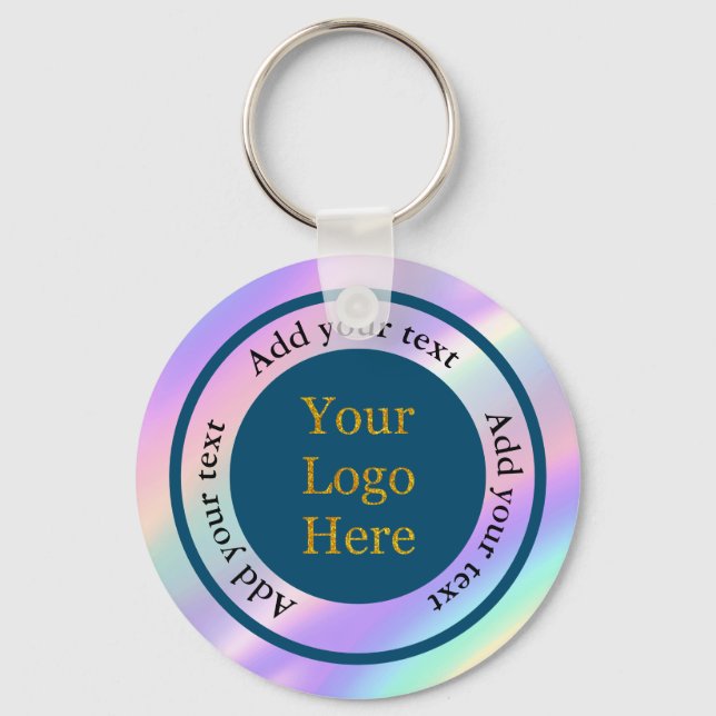 Design Your Own Custom Modern Logo Business Keychain (Back)