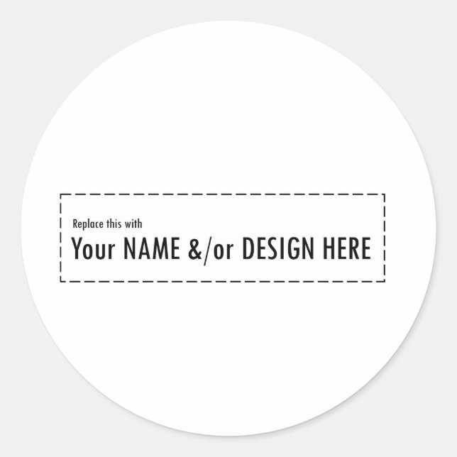 Design Your Own Custom Personalize Name Design Classic Round Sticker (Front)