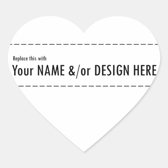 Design Your Own Custom Personalize Name Design Heart Sticker (Front)