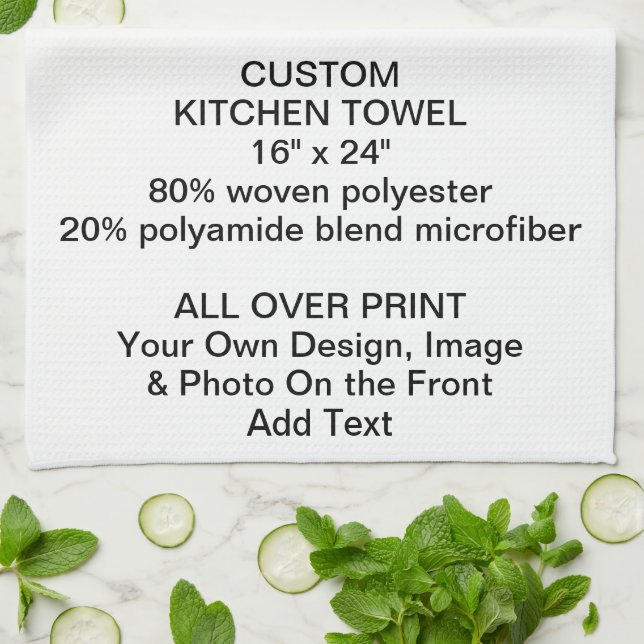 Design Your Own Custom personalized KITCHEN TOWEL (Folded)