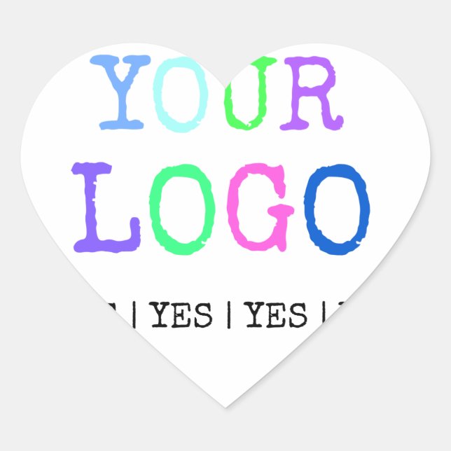 Design Your Own Custom Personalized Logo Heart Sticker (Front)