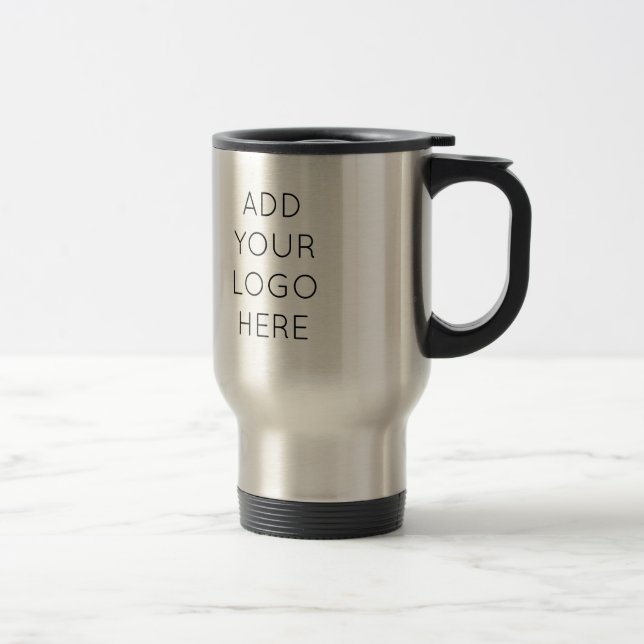 Design Your Own Custom Personalized Logo Image Travel Mug (Right)