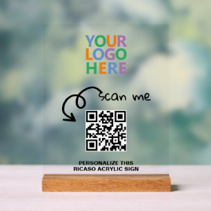 Design Your Own Custom Personalized Logo QR Code Acrylic Sign