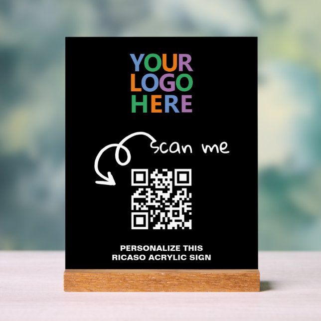 Design Your Own Custom Personalized Logo QR Code Acrylic Sign (Neutral)