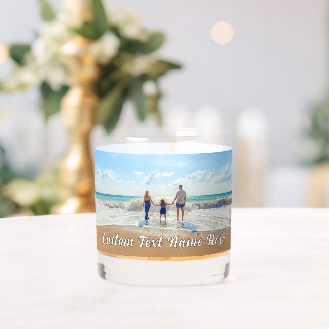 Design Your Own Custom Photo and Text Personalized Whiskey Glass (Insitu (Wedding))