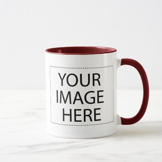 Design Your Own Custom Printed Coffee Mug Maroon (Right)