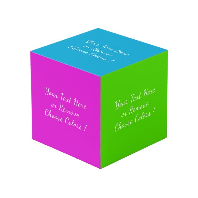 Design Your Own Custom Text and Your Colours Cube (Front Angled)