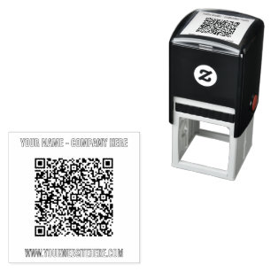 Design Your Own Custom Text QR Code Stamp Template