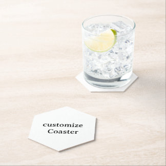 Design Your Own customise Hexagon Pointed Top Paper Coaster