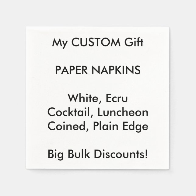 Design Your Own Customizable Paper Napkins (Front)