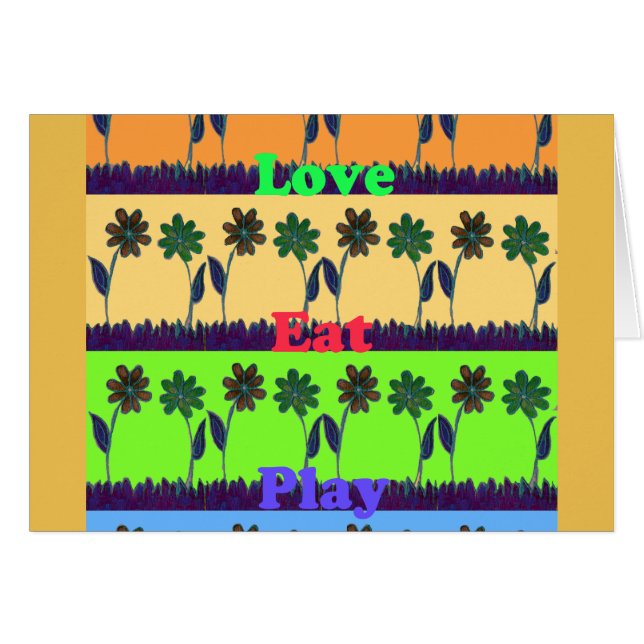Design Your Own Eat Love and Play Card (Front Horizontal)