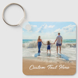 Design Your Own Family Photo Keychain Custom Text