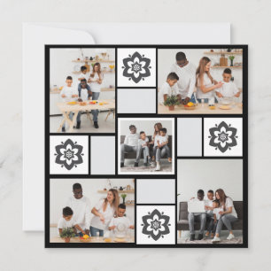 Design Your Own Floral 5 Photo Collage Announcement