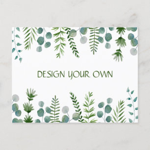 Design your own floral Invitation Postcard