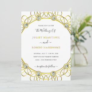 Design Your Own Gold Diamond Wedding Invitation