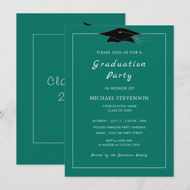 Design Your Own Graduation Invitation Template (Front/Back)