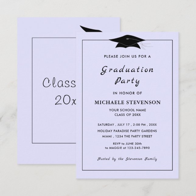 Design Your Own Graduation Invitation Template (Front/Back)