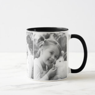 Design your own horizontal black and white photo mug