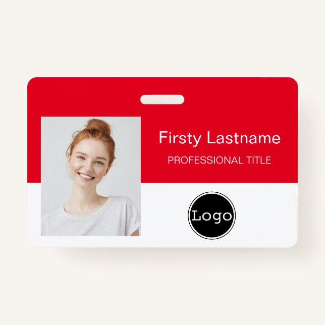 design your own id card - Photo, Bar Code, Logo,   Badge (Front)