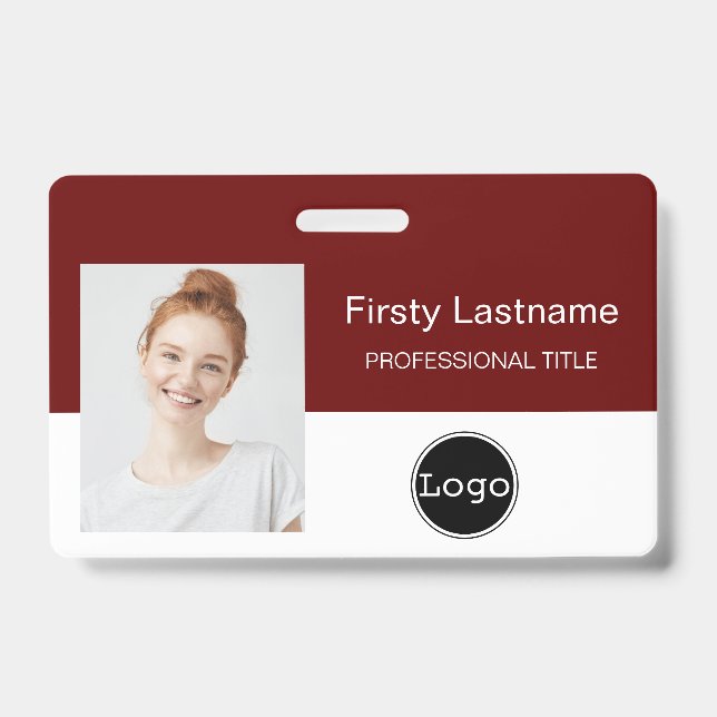 design your own id card - Photo, Bar Code, Logo,   Badge (Front)