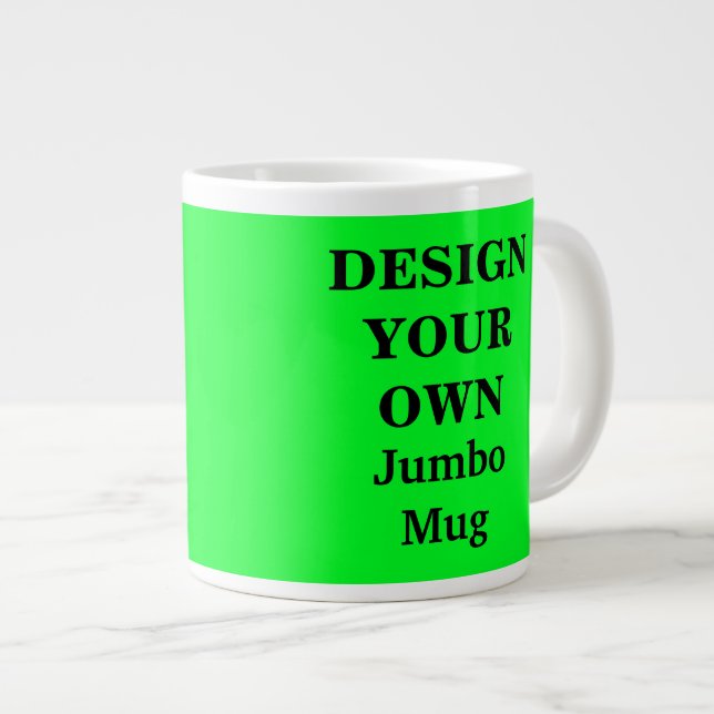 Design Your Own Jumbo Mug - Bright Green (Front Right)