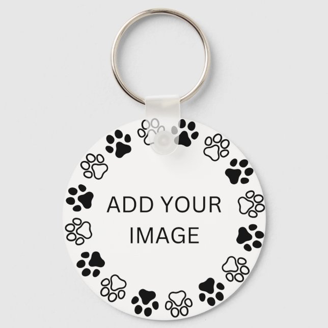 Design your own keychain Dog Paw Print Frame (Front)
