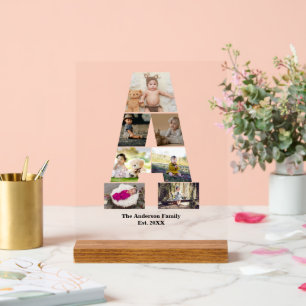 Design Your Own Letter A Photo Collage Acrylic Sign