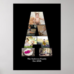 Design Your Own Letter A Photo Collage Poster