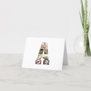 Design Your Own Letter A Photo Collage Thank You Card