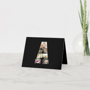 Design Your Own Letter A Photo Collage Thank You Card