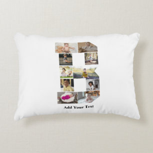 Design Your Own Letter B Photo Collage Accent Pillow