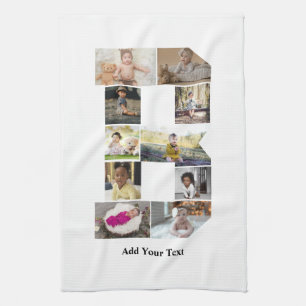 Design Your Own Letter B Photo Collage Kitchen Towel