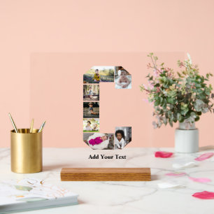 Design Your Own Letter C Photo Collage Acrylic Sign
