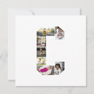 Design Your Own Letter C Photo Collage Holiday Card