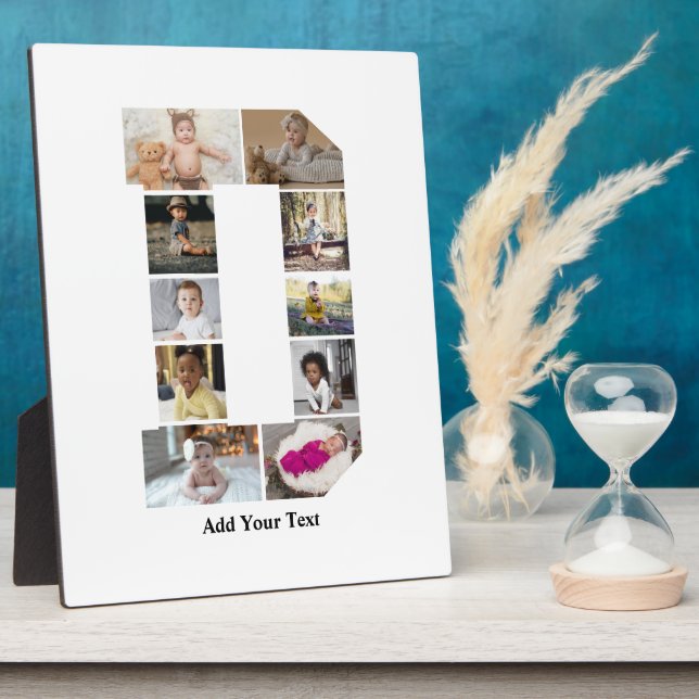 Design Your Own Letter D Photo Collage Plaque (Side)