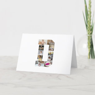 Design Your Own Letter D Photo Collage Thank You Card